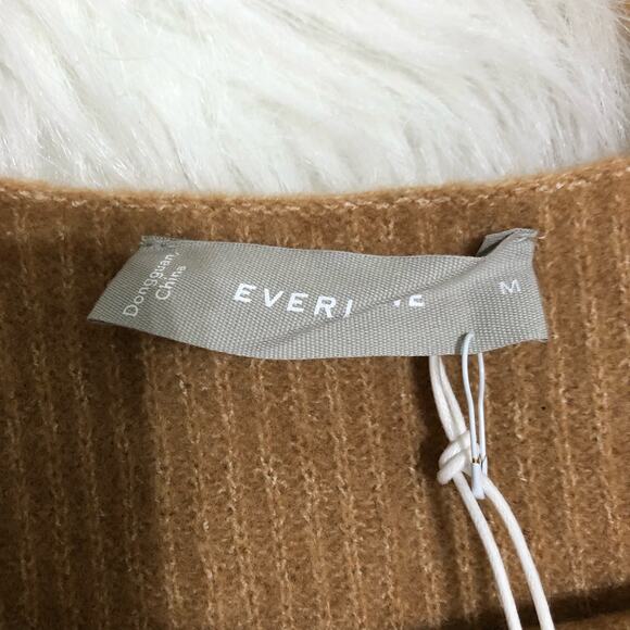 Everlane Women's‎ Tank Top Size Medium Tan Cropped Stretch Ribbed Cozy Pullover - Picture 7 of 13